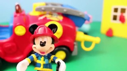 Mickey Mouse Clubhouse Mickey Fire Truck Peppa Pig George Pig Joker from Batman ToysReviewToys