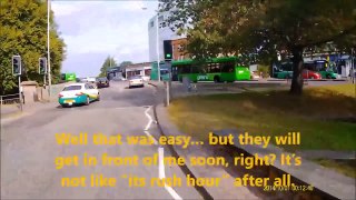 Drivers get shown up (owned!) by cyclist. FE60CYF and AJ51XDU