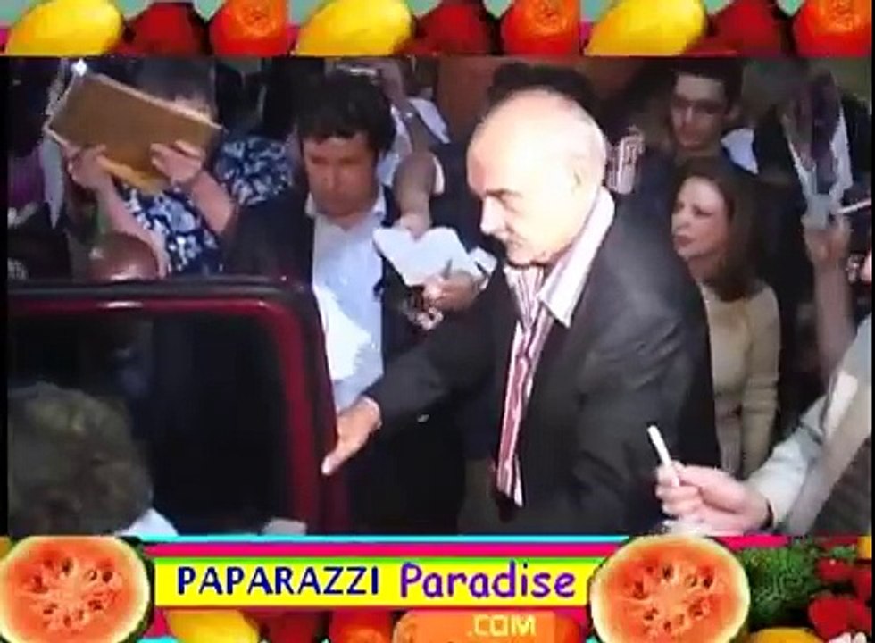 SEAN CONNERY and wife mobbed leaving restaurant in Beverly Hills