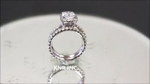 14K WHITE GOLD CUSHION CUT DIAMOND ENGAGEMENT RING AND BAND - KNR INC - 765