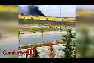 Otobüs garajında yangın... olay yerinden ilk görüntüler
