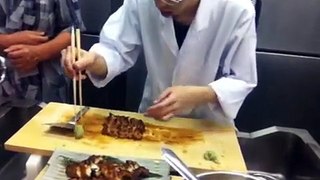 Japan Documentary : (part 5. eating) Japanese giant unagi (eel) preparation at a 5 star  Hotel