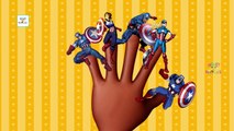 Finger Family Captain America Cartoon Songs | Captain America Finger Family Children Nursery Rhymes