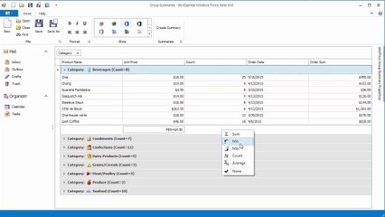 DevExpress WinForms Grid: Group Summaries