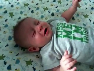 Funny baby - crying himself to sleep