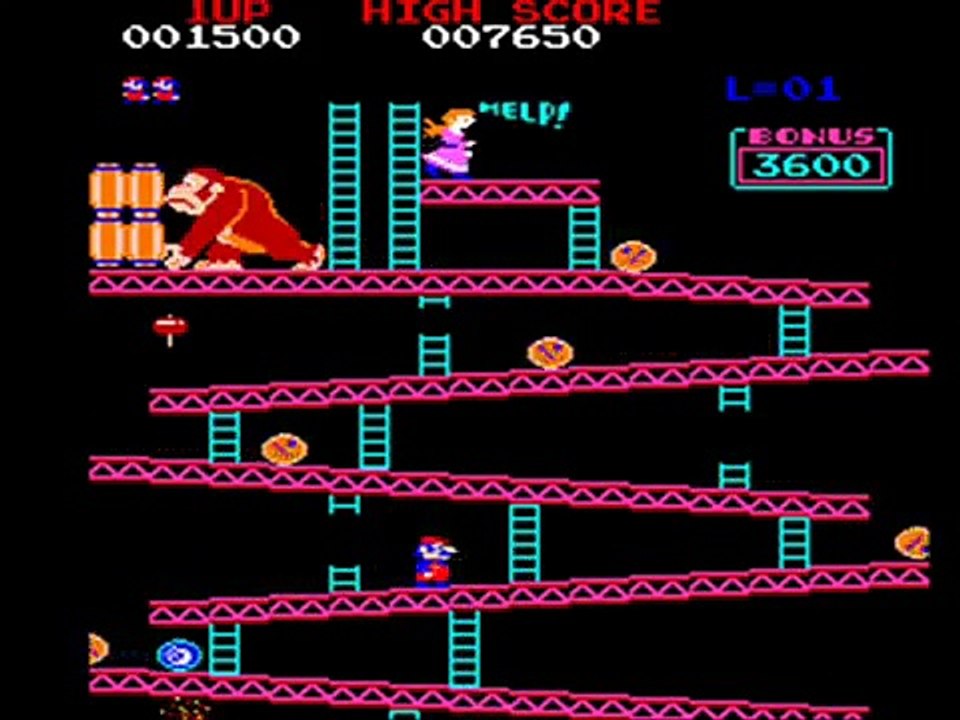 Donkey Kong (Original) Full Playthrough (US Arcade Version)