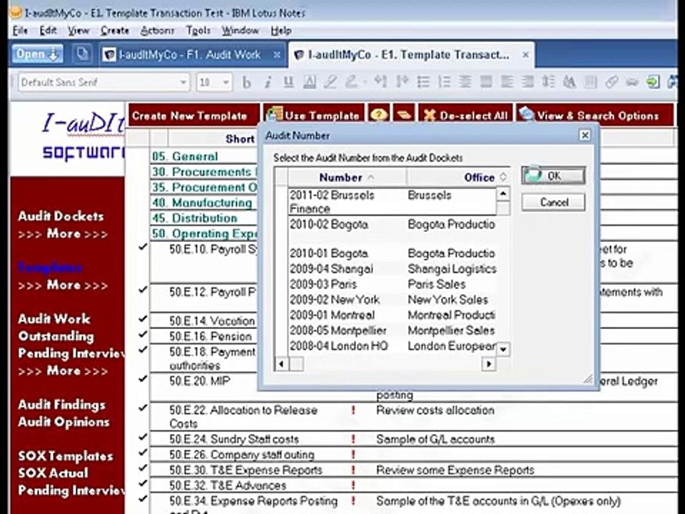 I audit Software Tutorial 3 Start an Audit