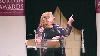 Nancy Schultz introduces Ralph Brill at the 2006 Burton Awards