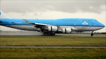 Heavy Crosswind Landings during a storm at Amsterdam Schiphol Airport - Polderbaan B747 B777 A330