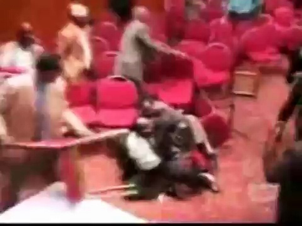 Fighting politicans with the Benny Hill theme