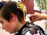 How to Cut Men's Kid's Hair Short Medium Layer Undercut  - Combpal Scissor Over Comb Guide Video 2