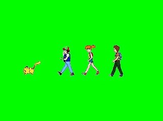 Pokemon Team in Green Screen