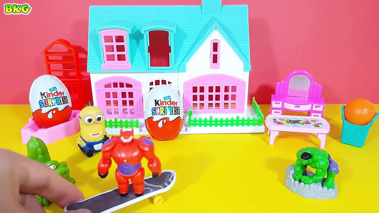 Kinder Surprise Eggs Big Hero 6 Baymax Minions Hulk Toys Open Surprise Eggs