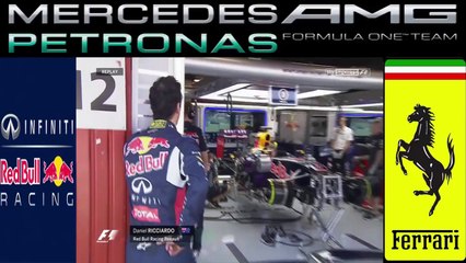 F1 2015 Spanish GP Daniel Ricciardo Broke The Garage Funny Free Practice 2