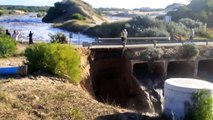 St Francis Bay, Sand River Bridge Collapse. 7 July 2011. Linda Collison