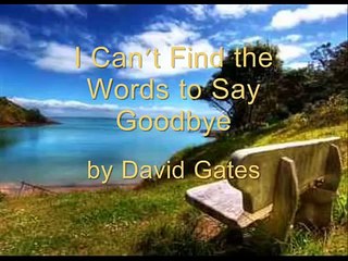 I Can't Find The Words To Say Goodbye - David Gates