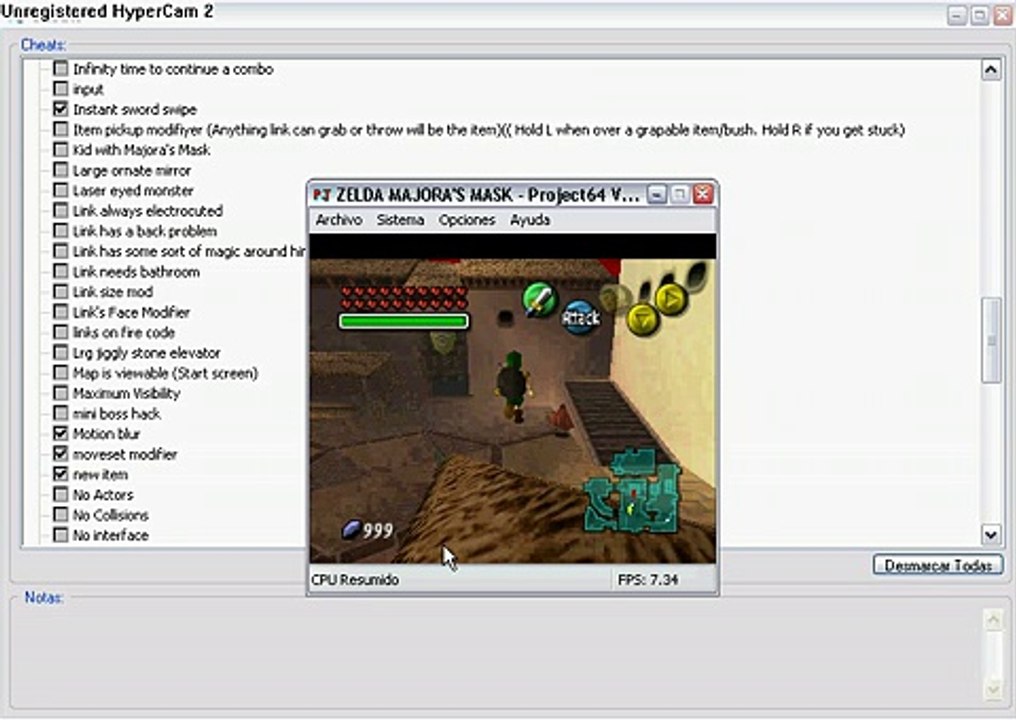 zelda majoras mask codes list