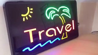 Travel agent indoor neon sign