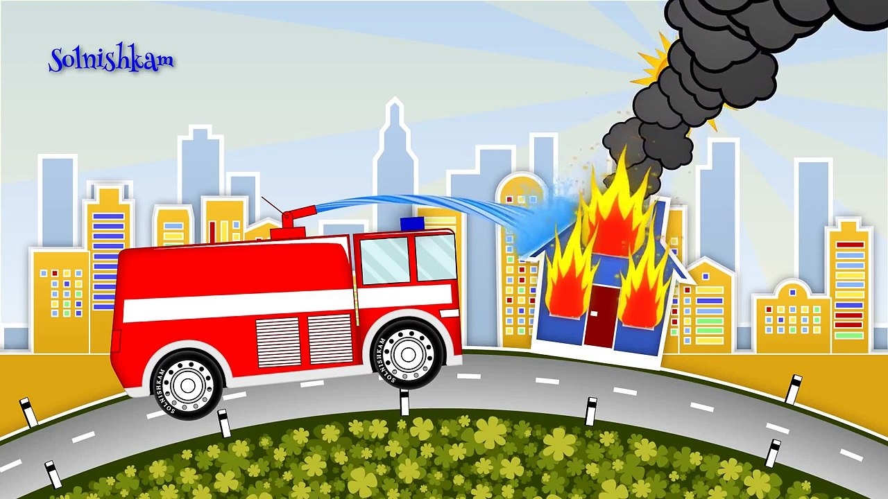 Cars Ambulance Fire cartoon