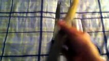 Carving a knife out of wood