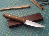 Carving Knife,, Exotic Bocote on 3mm AEB-L Stainless steel .