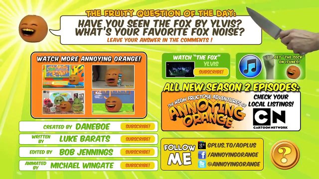 Annoying Orange The Sock What Does The Fox Say Ylvis Parody
