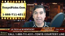 Western Kentucky Hilltoppers vs. Louisiana Tech Bulldogs Free Pick Prediction NCAA College Football Odds Preview 9-10-20