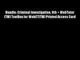Bundle: Criminal Investigation 9th   WebTutor(TM) ToolBox for WebCT(TM) Printed Access Card