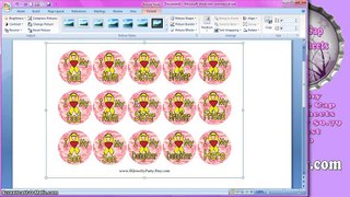 How to print bottle cap images using MS Word
