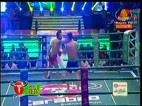 Khmer Boxing,Bird Kham VS Thai,06 Sep 2015,Bayon TV Boxing,Round 04