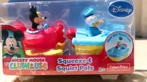 Mickey Mouse Clubhouse Bath Squirter with Donald Duck Mickeys Rescue Boat Airplane ToysReviewToys