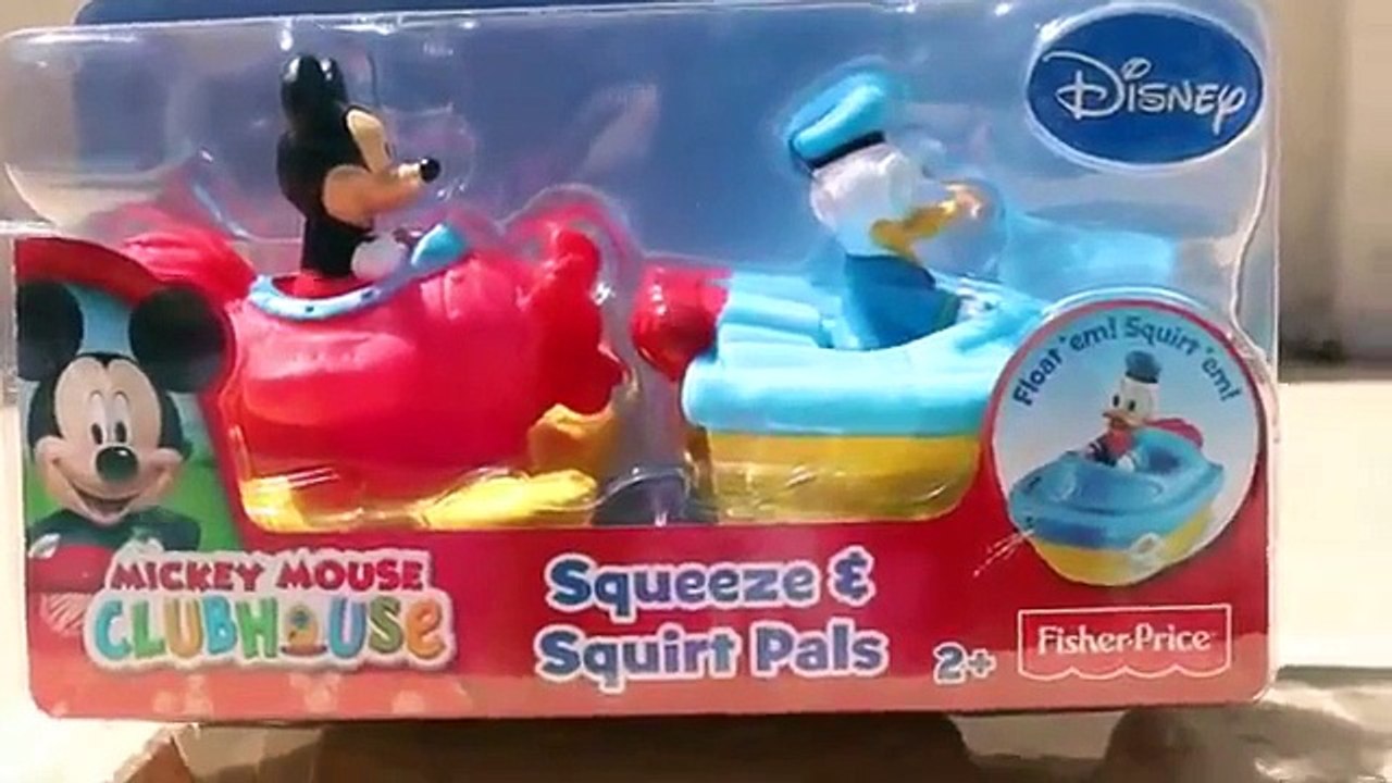 Mickey Mouse Clubhouse Bath Squirter with Donald Duck Mickeys Rescue Boat Airplane ToysReviewToys