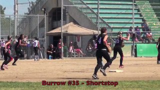 Shortstop Throw Down Pick Off @ 2nd vs Pirates: TCS Softball World Series. Burrow Class of 2017