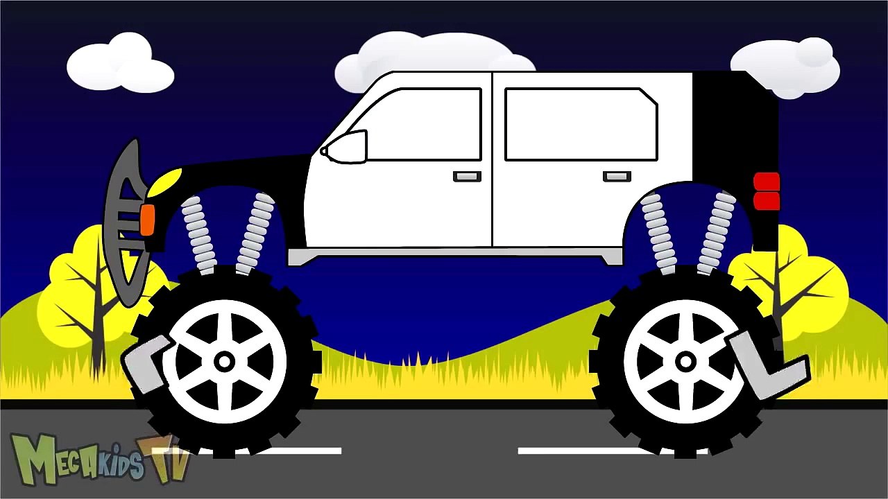 Police Truck Monster Trucks For Children - Polisi Truk Rakasa Truk Untuk Anak mega Anak Tv