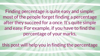 11.how To Find Percentage