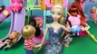 Frozen Elsa & Kid Alex Play With Peppa Pig George Pig on Barbie Kelly Playground Park DisneyCarToys