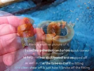 Heater hose quick disconnect removal