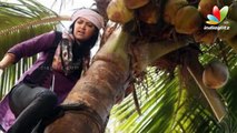 Mamta Mohandas Climbing Coconut Tree I Latest Hot Malayalam Movie News