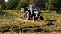 Raking hay with Ford 6610 and Haybob
