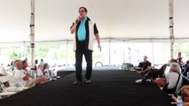Tom Fulcher sings 'Hard Luck' at the tent at Graceland Crossing Elvis Week 2015