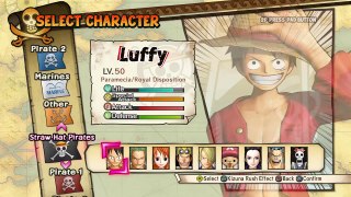 One piece pirate warriors 3 all characters and custumes