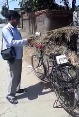 Amazing act to climb up to tower