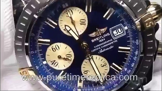 Swiss replica watches replica Breitling Chronomat Evolution SSRG Blue Stick Dial on Bracelet A7750