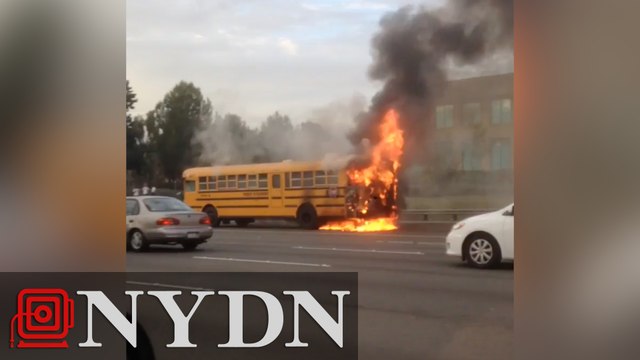 California bus driver saves students as bus bursts into flames