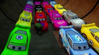20 MCQUEEN COLORS!!! (Pink, Blue, Yellow) Disney Pixar #DINOCO Cars smashed by HULK!