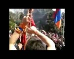 Lebanese Armenians burn turkish flag - LEBANON 2012