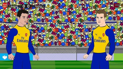 Arsenal vs Burnley 2015 1-0 Funny Cartoon 😂