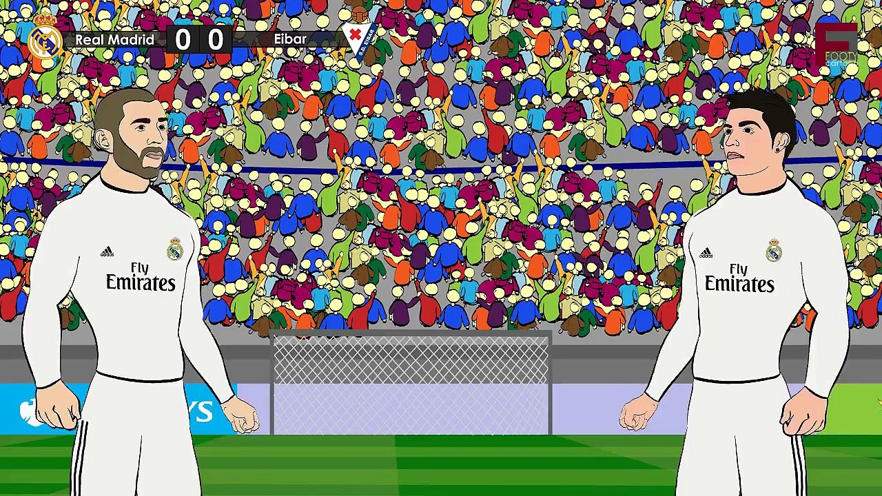 Real Madrid vs Eibar 3-0 2015 ~ Funny Cartoon [HD] 720P