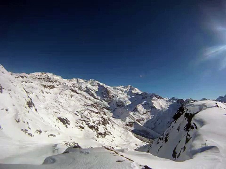 freeride in MONTEROSA SKI Champoluc-Gressoney-Alagna 3.40min AVALANCHE starts GoPro HD Camera