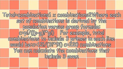 How To Generate Lotto Combinations From Multiple Parameters
